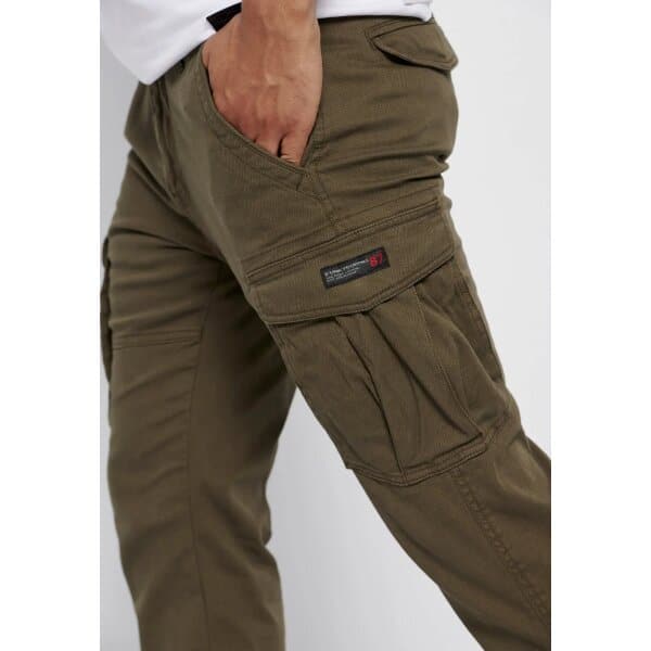 FBM006-030-02_OLIVE_3 Ανδρικό Παντελόνι CARGO FUNKY BUDDHA FBM006-030-02 Λαδί - Image 3