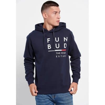 Ανδρική Φούτερ Κουκούλα FUNKY BUDDHA FBM006-036-06 Μπλέ