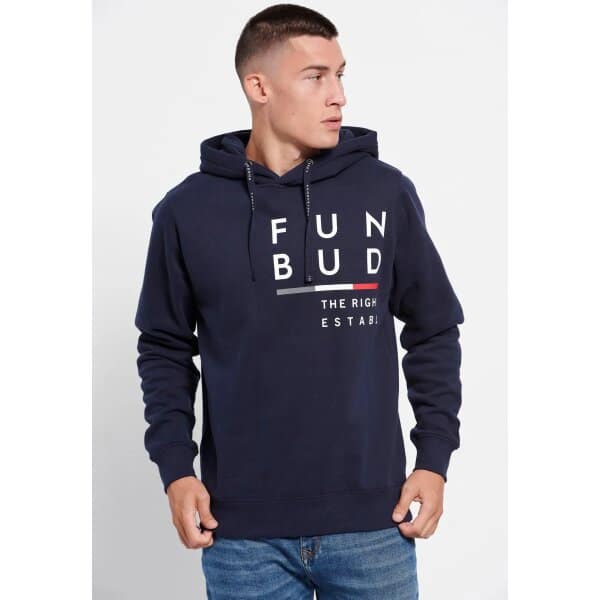 FBM006-036-06_NAVY_1 Ανδρική Φούτερ Κουκούλα FUNKY BUDDHA FBM006-036-06 Μπλέ - Image 1