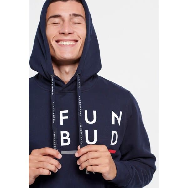 Ανδρική Φούτερ Κουκούλα FUNKY BUDDHA FBM006-036-06 Μπλέ - Image 3
