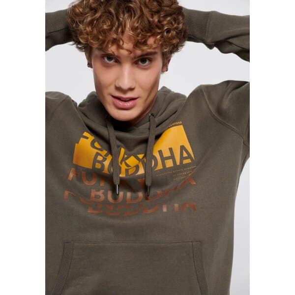 Ανδρική Φούτερ Κουκούλα FUNKY BUDDHA FBM006-037-06 Χακί - Image 4