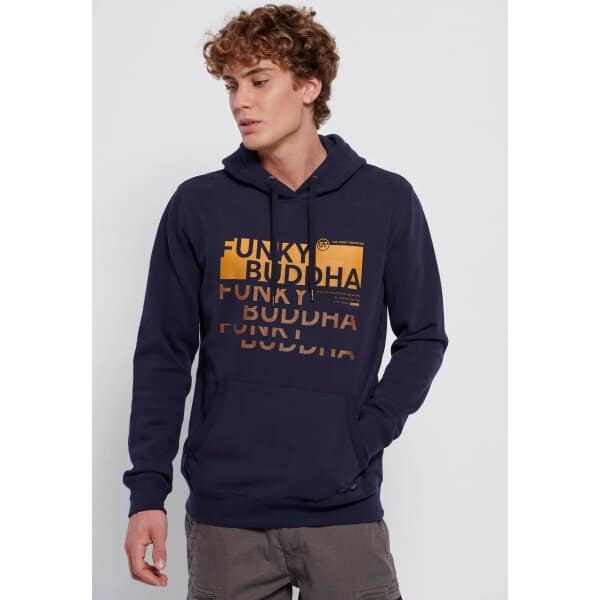 Ανδρική Φούτερ Κουκούλα FUNKY BUDDHA FBM006-037-06 Μπλέ - Image 2