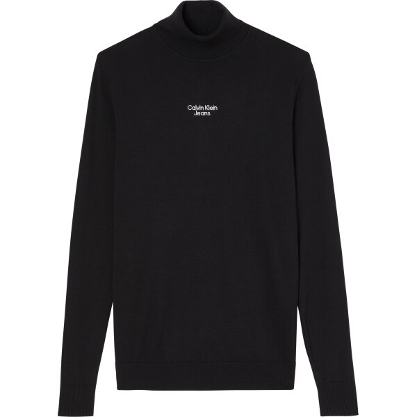 Ανδρικό Ζιβάγκο CALVLIN KLEIN STACKED LOGO ROLL NECK SWEATER J30J321696 Μαύρο - Image 1