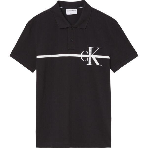 J30J321699BEH_F Ανδρικό POLO CALVLIN KLEIN STRIPE CK  J30J321699 Μαύρο - Image 1