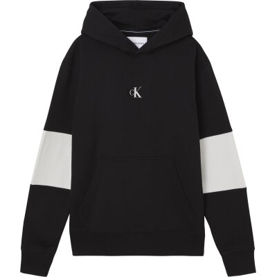 Ανδρική Φούτερ CALVLIN KLEIN STRIPE COLORBLOCK HOODIE J30J321882 Μαύρο