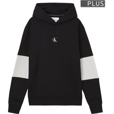 Ανδρική Φούτερ CALVIN KLEIN PLUS SIZE STRIPE COLORBLOCK HOODIE J30J322329 Μαύρο