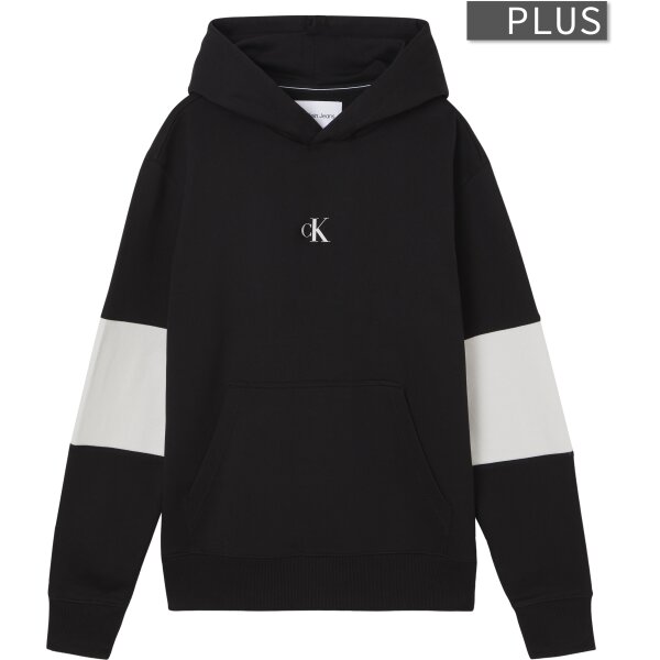 J30J322329BEH_F Ανδρική Φούτερ CALVIN KLEIN PLUS SIZE STRIPE COLORBLOCK HOODIE J30J322329 Μαύρο - Image 1