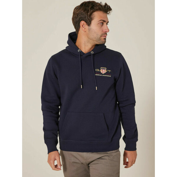 fixedratio_20220110131500_2bebefb5 Ανδρική Φούτερ GANT 2047076 MEDIUM ARCHIVE SHIELD HOODIE Μπλέ - Image 3