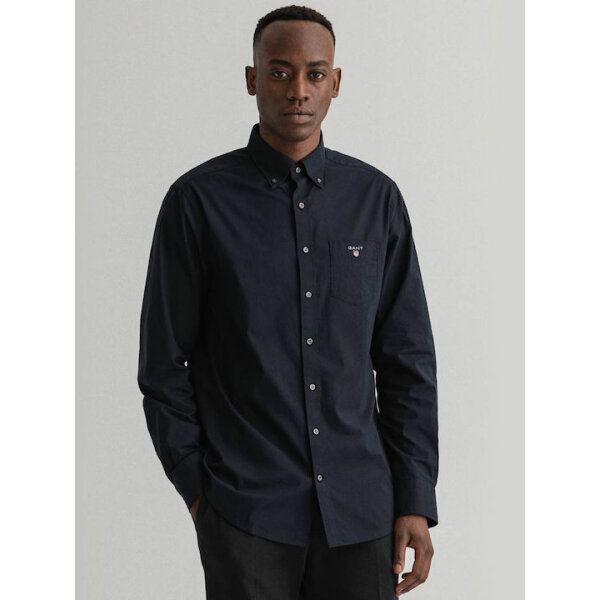 fixedratio_20220209103943_5cfecfc6 Ανδρικό Πουκάμισο GANT 3046400 REG BROADCLOTH BD Μαύρο - Image 6