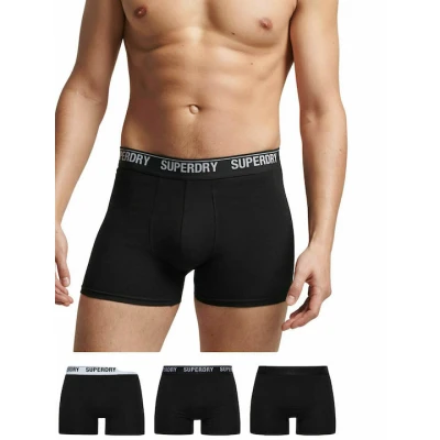Ανδρικά Εσώρουχα SUPERDRY TRUNK MULTI TRIPLE  3PACK M3110348A Μαύρο
