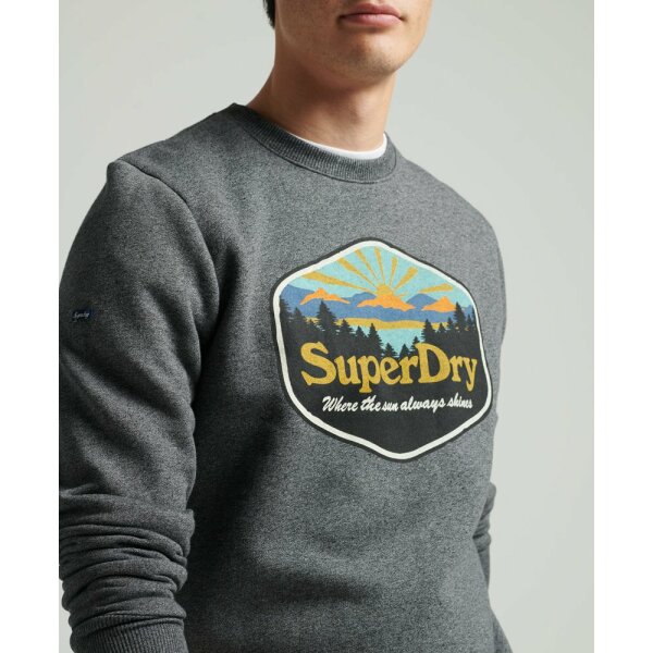 upload9223368955666090615 Ανδρική Φούτερ SUPERDRY VINTAGE TRAVEL CREW M2012118A Γκρί - Image 2