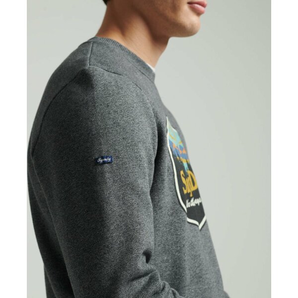 upload9223368955666090617 Ανδρική Φούτερ SUPERDRY VINTAGE TRAVEL CREW M2012118A Γκρί - Image 3