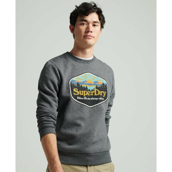upload9223368955666090621 Ανδρική Φούτερ SUPERDRY VINTAGE TRAVEL CREW M2012118A Γκρί - Image 1