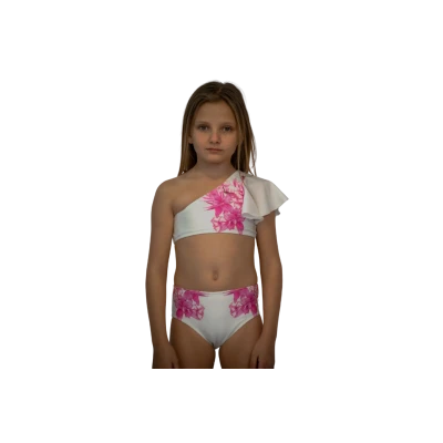 Μπικίνι λευκό-φούξ floral CHRISTINA LAGOPOULOU C122-051