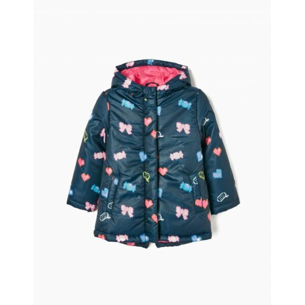 1313-2577-DARKBLUE-1 ΜΠΟΥΦΑΝ ΜΠΛΕ ΜΕ ΜΟΤΙΒΟ ΚΑΙ ΚΟΥΚΟΥΛΑ ΣΤΑΘΕΡΗ ΚΟΡΙΤΣΙ ZIPPY ZKGAP0101-22012 - Image 1