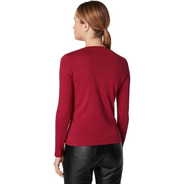 T-shirt με λογότυπο με στρας Μπορντώ Guess W2BI40I3Z13 - Image 3