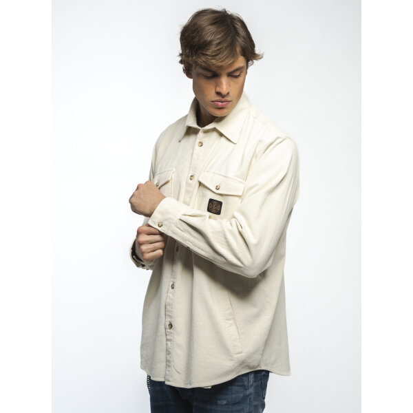 61-111.048.Ν0024-3 Ανδρικό Πουκάμισο Overshirt STAFF BRIAN  61-111.048 Λευκό - Image 4