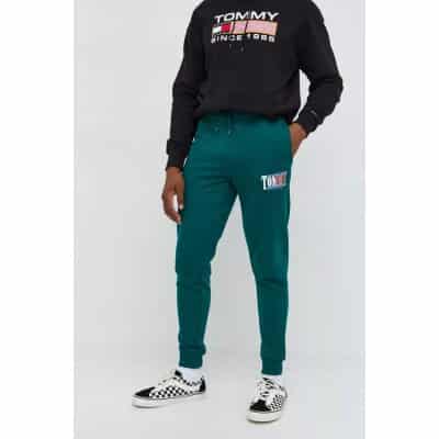 Ανδρικό Παντελόνι Φόρμα TOMMY JEANS DM0DM15031 ESSENTIAL GRAPHIC PANT Πράσινο