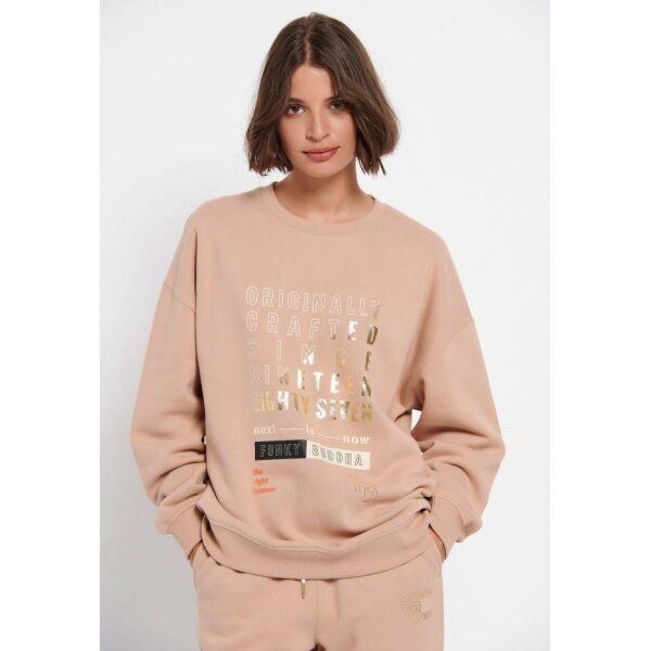 FBL006-113-06_BEIGE_1_ts_1664230352 Loose fit φούτερ με τύπωμα κειμένου Μπεζ Funky Buddha FBL006-113-06 - Image 1