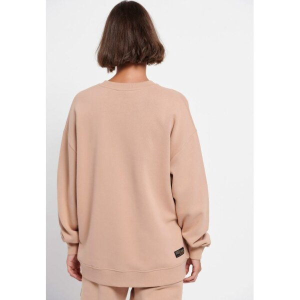 Loose fit φούτερ με τύπωμα κειμένου Μπεζ Funky Buddha FBL006-113-06 - Image 4