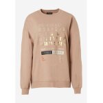 Loose fit φούτερ με τύπωμα κειμένου Μπεζ Funky Buddha FBL006-113-06 - Image 6