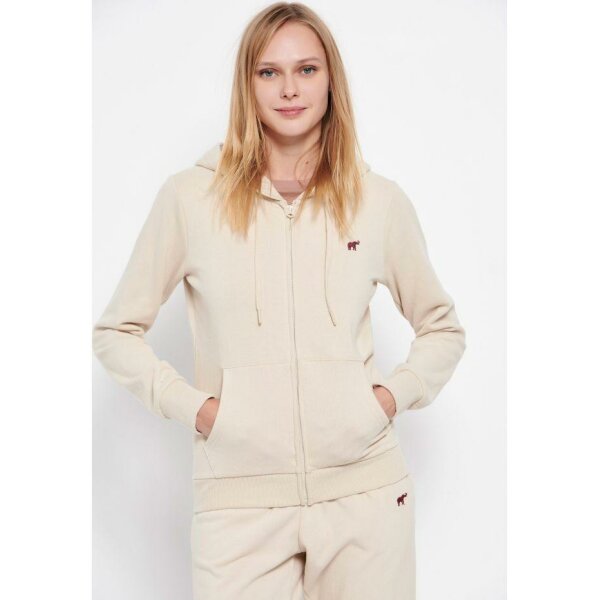 FBL006-131-06_SUGAR_1_ts_1664143940 Ζακέτα φούτερ με κεντημένο logo Μπεζ Funky Buddha FBL006-131-06 - Image 1