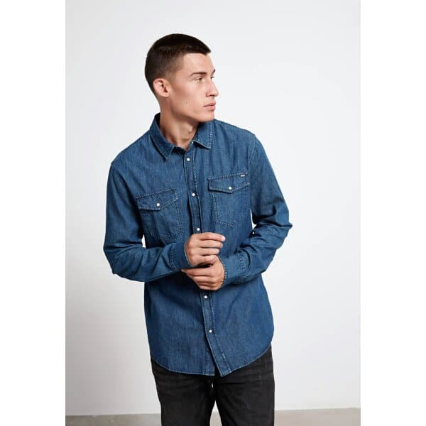 FBM004-021-05_MD_BLUE_2_ts_1663971182 Ανδρικό Πουκάμισο Τζιν FUNKY BUDDHA FBM006-052-05 Μπλέ - Image 3