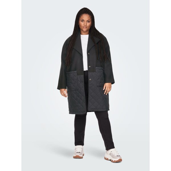 ΠΑΛΤΟ ΓΥΝΑΙΚΕΙΟ ΜΑΥΡΟ ΜΑΚΡΥ PLUS SIZE ONLY CARMAKOMA  CARADDISON LIFE QUILT MIX LONG COAT OTW 15269268 - Image 3