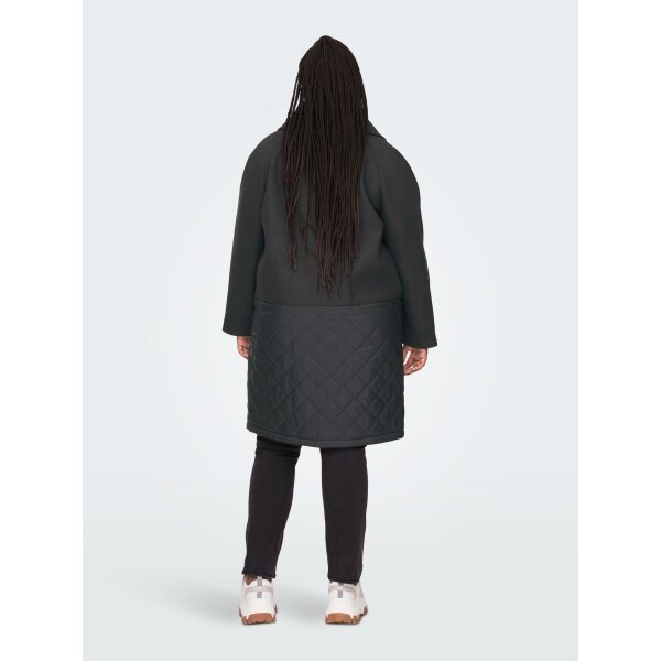 ΠΑΛΤΟ ΓΥΝΑΙΚΕΙΟ ΜΑΥΡΟ ΜΑΚΡΥ PLUS SIZE ONLY CARMAKOMA  CARADDISON LIFE QUILT MIX LONG COAT OTW 15269268 - Image 4