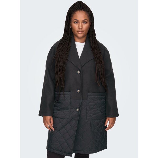 ΠΑΛΤΟ ΓΥΝΑΙΚΕΙΟ ΜΑΥΡΟ ΜΑΚΡΥ PLUS SIZE ONLY CARMAKOMA  CARADDISON LIFE QUILT MIX LONG COAT OTW 15269268 - Image 5