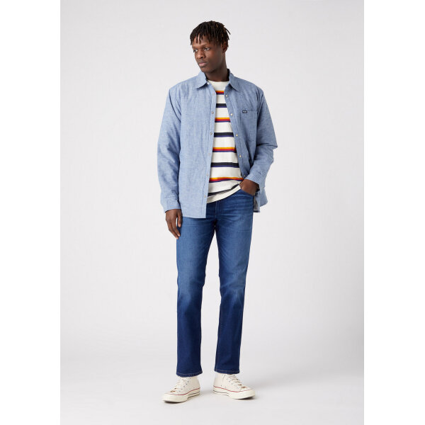 W15QU822O_2 Ανδρικό Παντελόνι Τζιν WRANGLER GREENSBORO W15QU822O Μπλέ Ανοιχτό - Image 1