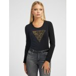 T-shirt τριγωνικό logo μπροστά Μαύρη Guess W2BI67J1300
