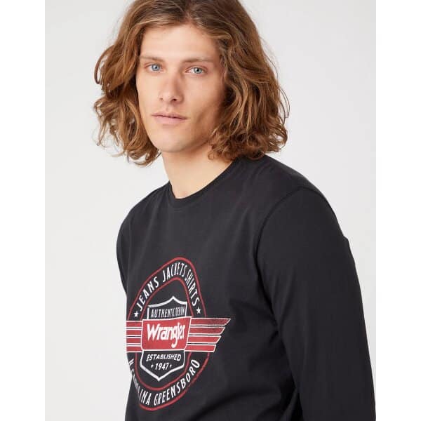Ανδρική Μπλούζα WRANGLER AMERICANA W70QD3XV6 Μαύρο - Image 3