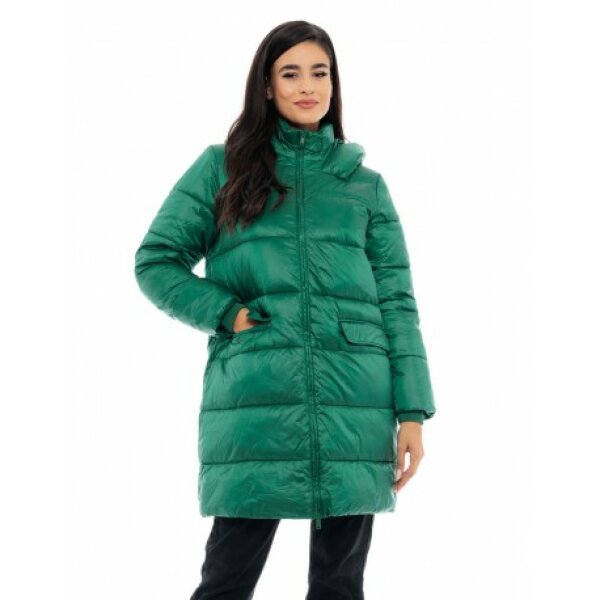 Biston-fashion-gynaikeio-makry-5GE5R Biston fashion γυναικείο μακρύ μπουφάν πράσινο 48-101-020 - Image 1