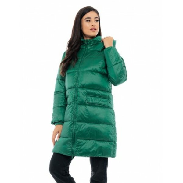 Biston fashion γυναικείο μακρύ μπουφάν πράσινο 48-101-020 - Emporio Shop
