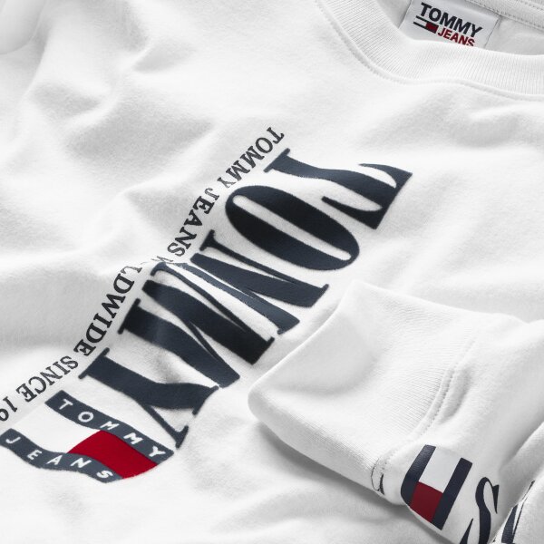 DW0DW14376YBR_D3 Γυναικεία Μπλούζα Cropped fit Tommy JEANS Λευκή DW0DW14376 YBR - Image 3