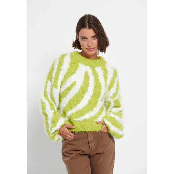 FBL006-133-09_GREEN_GLOW_1_ts_1665526387 Πουλόβερ με σχέδιο στην πλέξη Πράσινο Funky Buddha FBL006-133-09 - Image 1