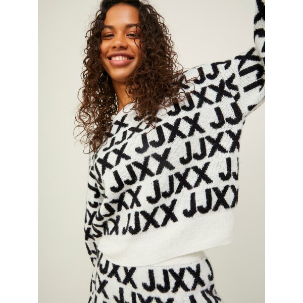 JJXX_FallWinter2022_4025876_12216798_8 ΓΥΝΑΙΚΕΙΑ ΠΛΕΧΤΗ ΜΠΛΟΥΖΑ ΑΣΠΡΟ-ΜΑΥΡΟ JJXX 12216798 - Image 1