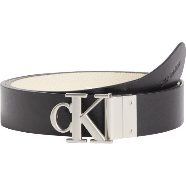 K60K6101110F5_B ΓΥΝΑΙΚΕΙΑ ΖΩΝΗ CALVIN KLEIN ROUND MONO PLAQUE REV BELT 30MM K60K610111-0F5 Ecru - Image 1
