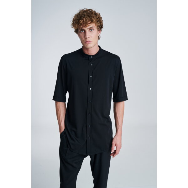 P-1528_002_03 Ανδρικό Πουκάμισο OVERSIZE P/COC P-152800203 Μαύρο - Image 3