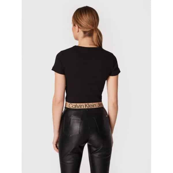 ΜΠΛΟΥΖΑ ΓΥΝΑΙΚΕΙΑ ΜΑΥΡΟ CALVIN KLEIN SHORT SLEEVES J20J219893-BEH - Image 3