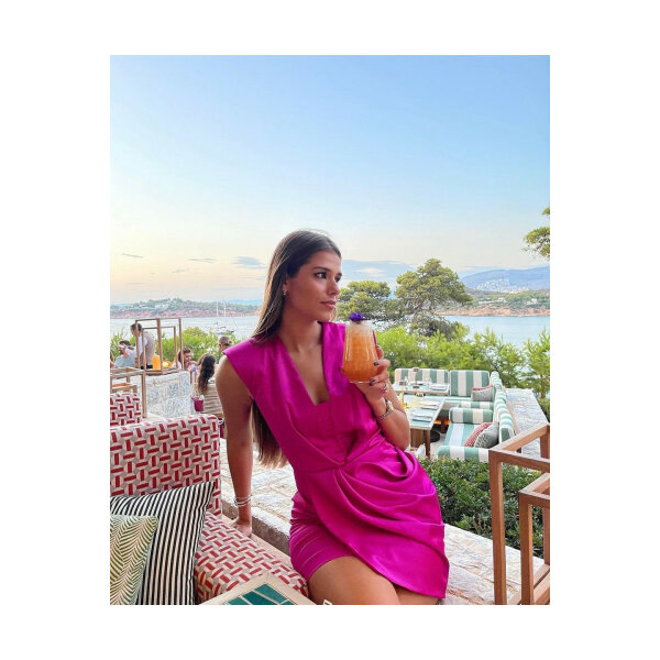 CHLOE DRESS Μίνι φόρεμα σατέν 2022W006_013 Φούξια MIND MATTER - Image 6