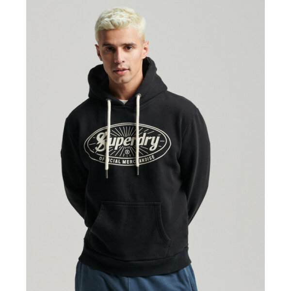 vintage-lightning-logo-hooded-sweatshirt-superdry Ανδρική Φούτερ SUPERDRY VINTAGE LIGHTNING LOGO M2012124A Μαύρο - Image 1
