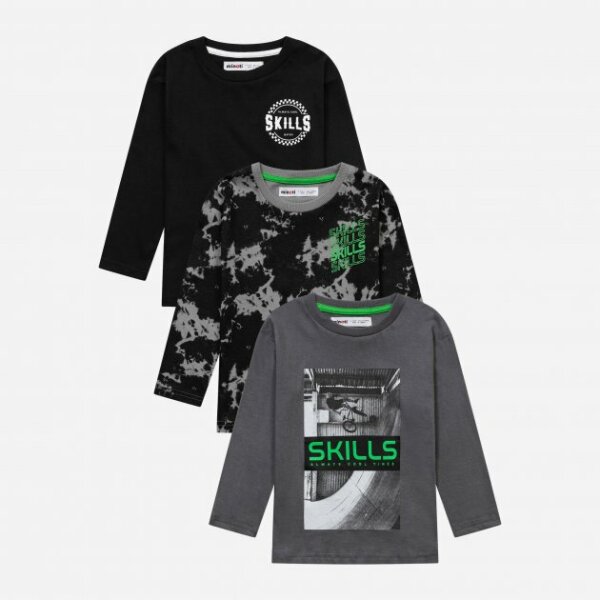 293280991 Παιδική Μπλούζα Σέτ 3 τεμαχιών 8-14 Ετών MINOTI Multi 37262TEN - Image 1