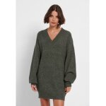Loose fit πλεκτό φόρεμα με V λαιμόκοψη Πράσινο Funky Buddha FBL006-112-13