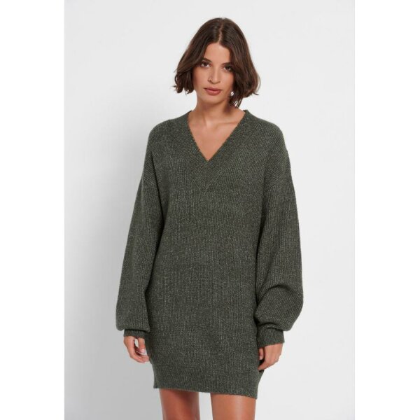 FBL006-112-13_ANTIQUE_GREEN_1_ts_1668035589 Loose fit πλεκτό φόρεμα με V λαιμόκοψη Πράσινο Funky Buddha FBL006-112-13 - Image 1