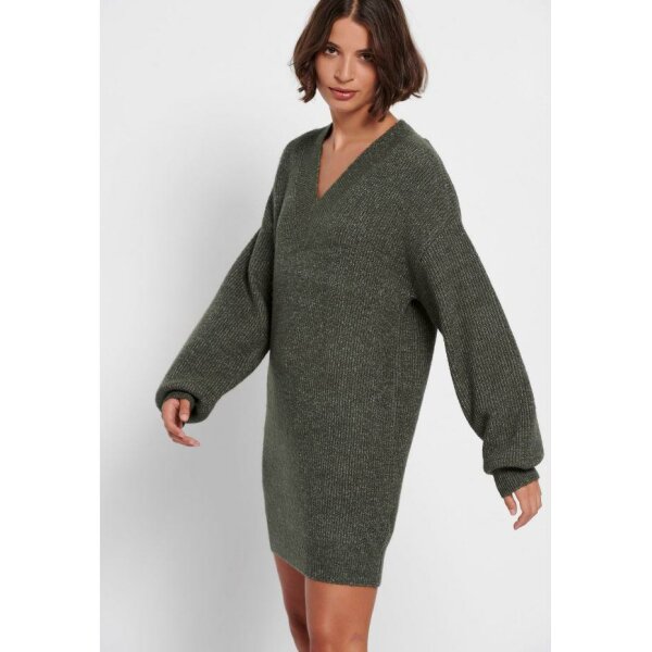 Loose fit πλεκτό φόρεμα με V λαιμόκοψη Πράσινο Funky Buddha FBL006-112-13 - Image 5