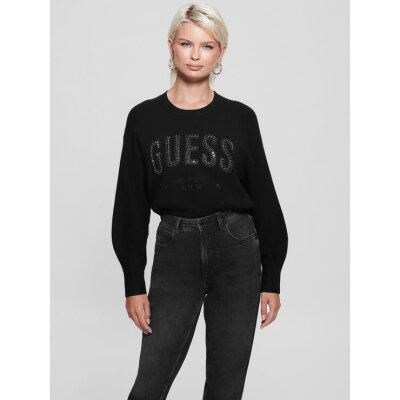Πουλόβερ με λογότυπο με στρας Μαύρο Guess W2BR47Z26I0