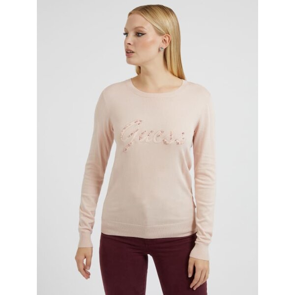 W2BR51Z2NQ2-G6O1 Πουλόβερ με λογότυπο με στρας Ροζ Guess W2BR51Z2NQ2 - Image 1