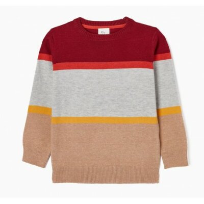 Βαμβακερό πουλοβεράκι Zippy με σχέδιο ρίγες 225-5900ZT